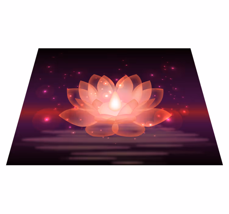 Kosmisk lotusdesign vinyl teppe mandala - Tenstickers