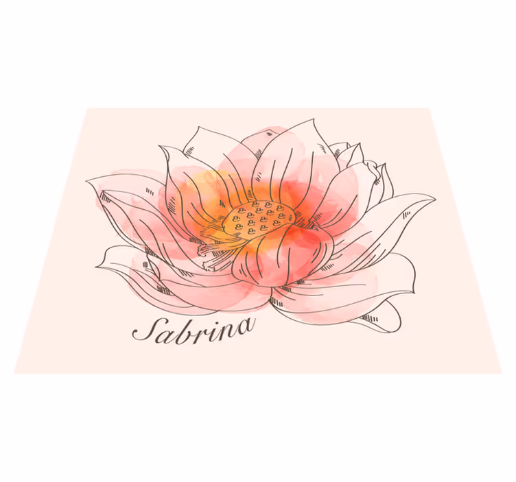 Lotusnavn blomsterteppe med eget navn - Tenstickers