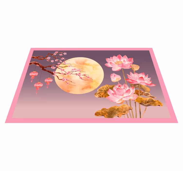 Lotus natt scene blomsterteppe - Tenstickers