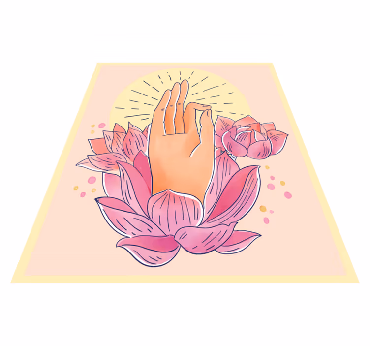 åndelig blomstringsillustrasjon vinyl teppe mandala - Tenstickers