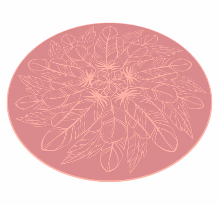 Botanisk symmetri vinyl teppe blomster og planter - Tenstickers
