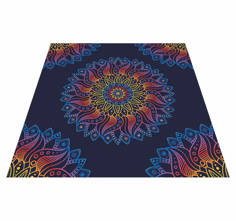 Mandala farget vinylteppe - Tenstickers