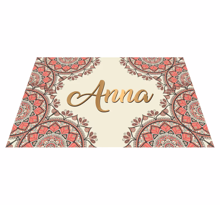 Tilpasset mandala vinyl teppe med navn - Tenstickers
