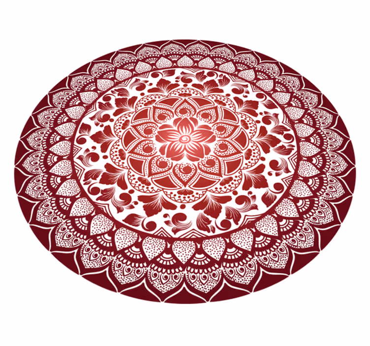 Runde orientalsk blonde mandala vinylteppe - Tenstickers