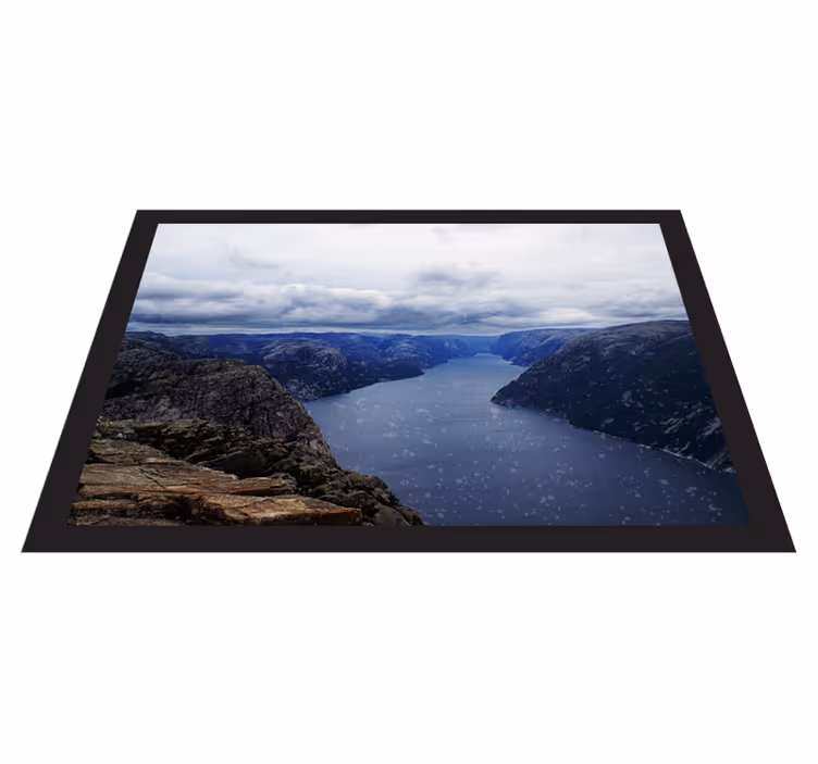 Norge fjordblått vann natur vinylteppe - Tenstickers