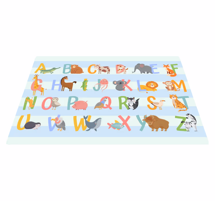 Med figurer vinyl alfabet vinyl teppe - Tenstickers