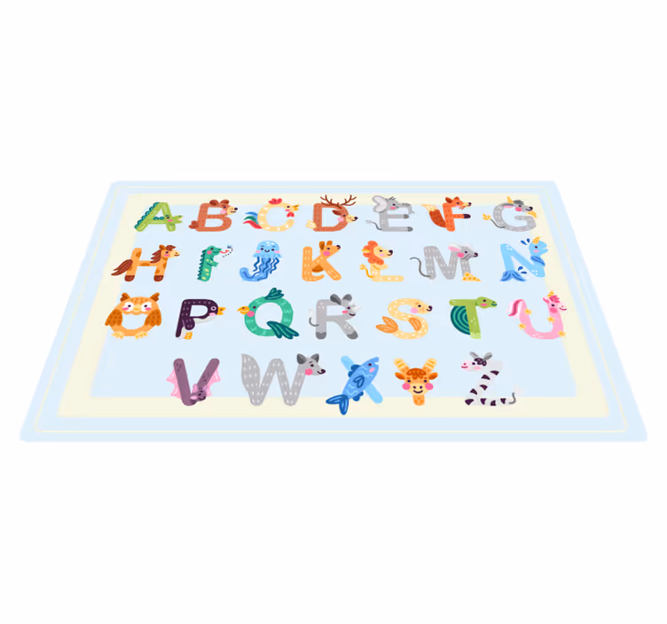 Fargerikt vinylalfabetteppe - Tenstickers