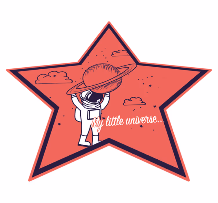 Astronaut stjerneforsker vinyl teppe spedbarn - Tenstickers