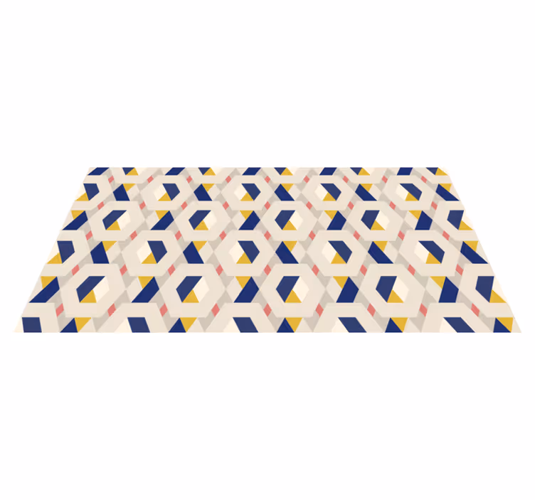 Sekskantet geometrisk motiv vinyl teppe moderne - Tenstickers