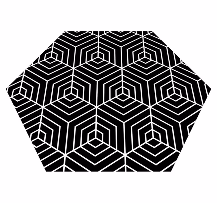 Sekskantet labyrint vinyl teppe geometrisk - Tenstickers