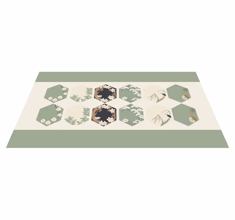 Planter og teksturer i sekskant hexagon teppe - Tenstickers
