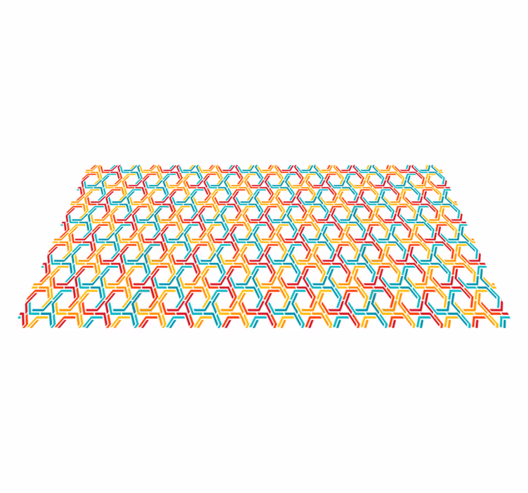Sammenlåsende mønster vinyl teppe geometrisk - Tenstickers