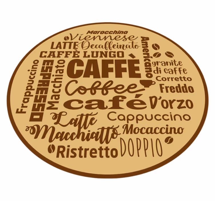 Kaffe midtpunkt vinyl teppe sagn og tekster - Tenstickers