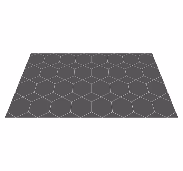 Hvite og grå sekskant geometriske vinyl teppe - Tenstickers