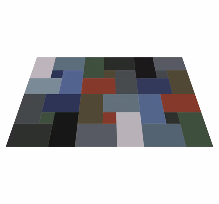 Ensfargede moderne fliser geometriske vinyl teppe - Tenstickers