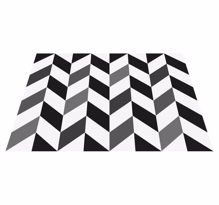 Svart grå hvite striper geometriske vinyl teppe - Tenstickers