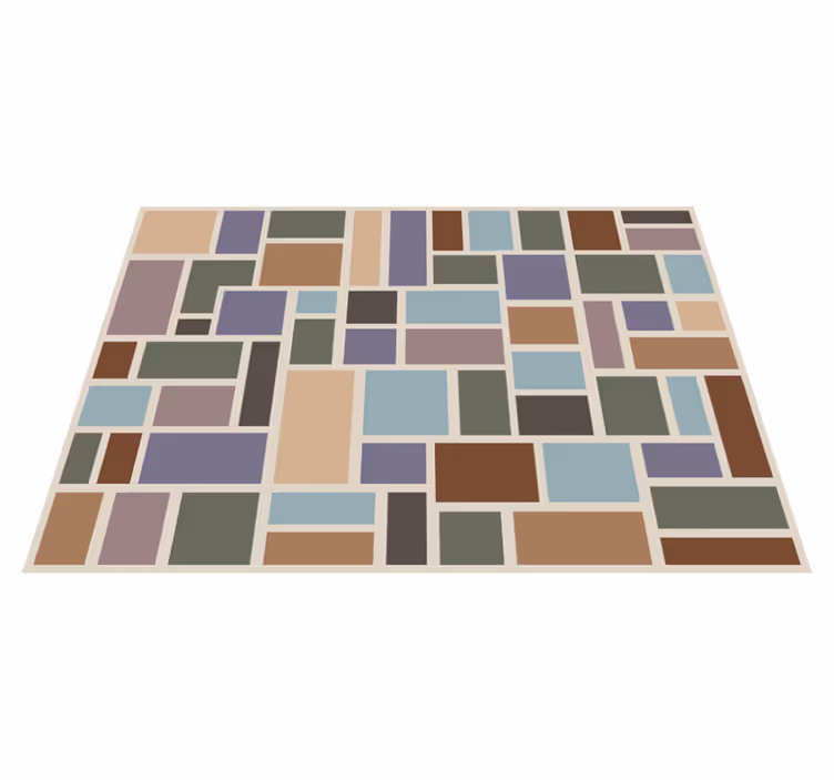 Kubistisk mosaikk vinyl teppe geometrisk - Tenstickers
