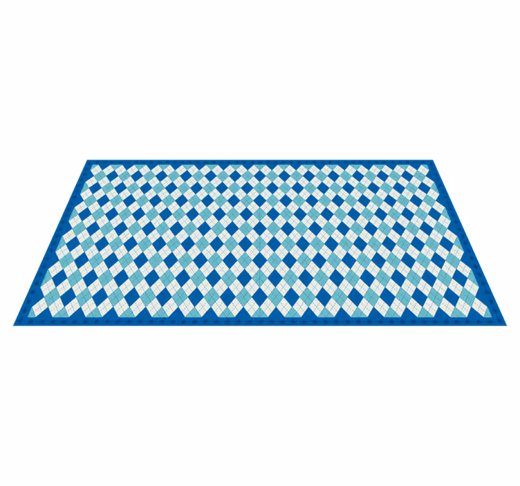 Blå rhombuses geometriske vinyl teppe - Tenstickers