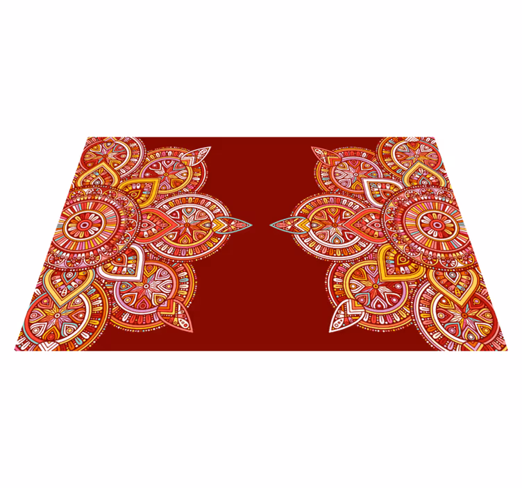 Livlige geometriske motiver vinyl teppe mandala - Tenstickers