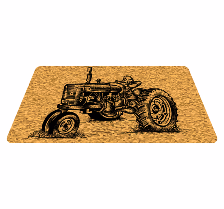 Traktor silhuett moderne vinyl teppe - Tenstickers