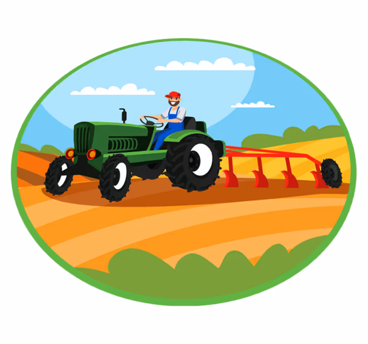 Pløying traktor barn vinyl teppe - Tenstickers