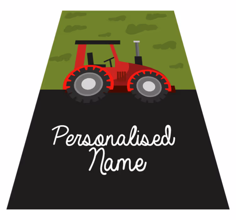 Grønn og svart traktor personlig vinyl teppe - Tenstickers