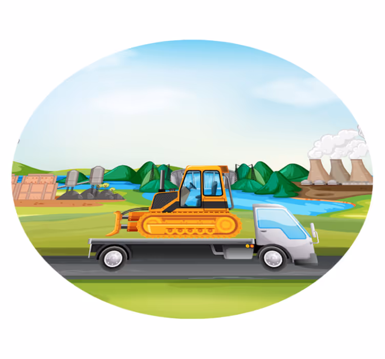 Traktorer og lastebiler veidekken - Tenstickers