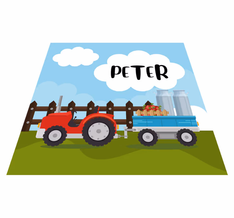 Personlig navn i skyetraktormatte - Tenstickers