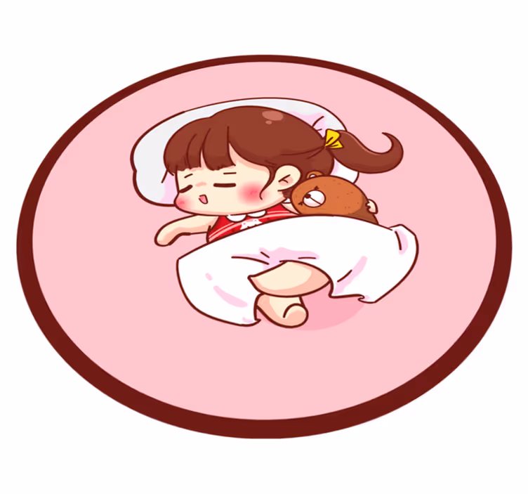 Sovende anime jente barn vinylteppe - Tenstickers