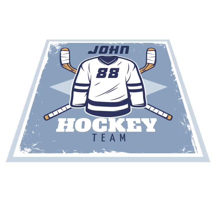 Garderobe ishockey personlig vinyl teppe - Tenstickers