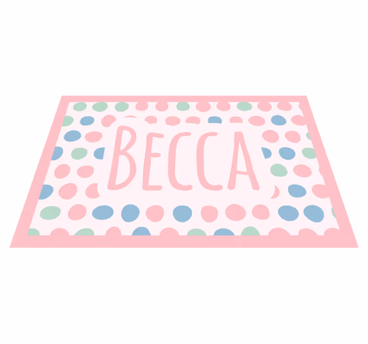 Personlige polka prikker vinyl teppe med navn - Tenstickers