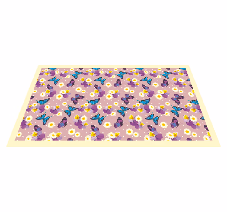 Sommerfugl hage rekke Vinyl teppe flere barn - Tenstickers