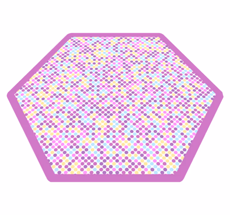 Polka sekskant Vinyl teppe flere barn - Tenstickers