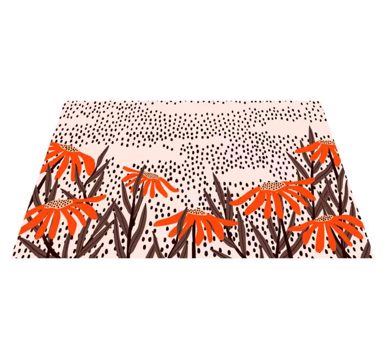 Blomsterflekker ro vinyl teppe soverom - Tenstickers