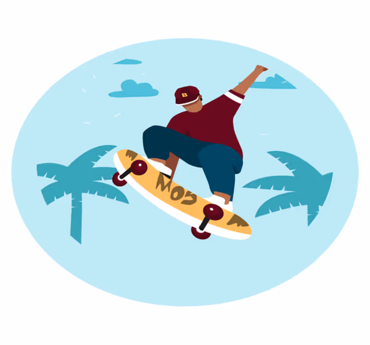 Vendt skateboard tenårings vinyl teppe - Tenstickers