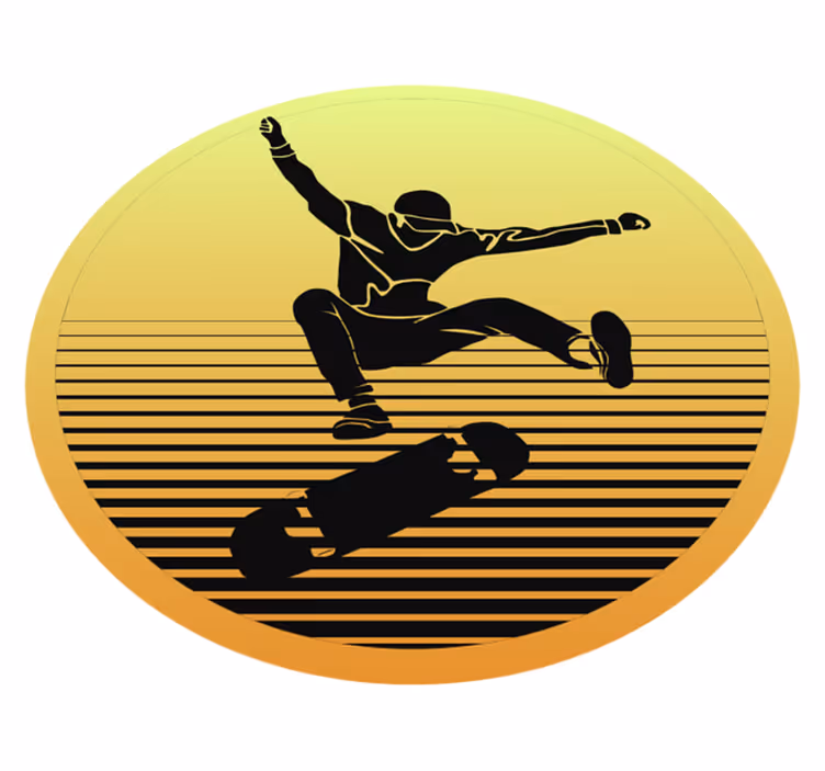 Skateboard silhuett vinyl teppe - Tenstickers