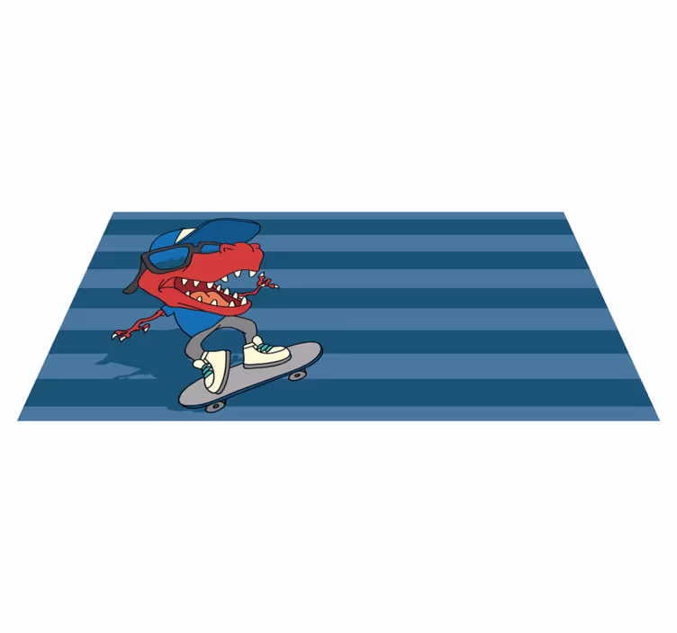 Dinosaur på skateboarddyrteppe - Tenstickers