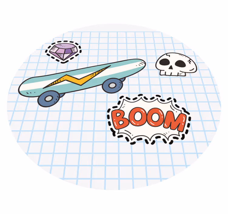 Papir skateboard ungdoms vinylteppe - Tenstickers