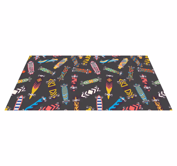 Skateboard mønstre vinyl teppe spill - Tenstickers
