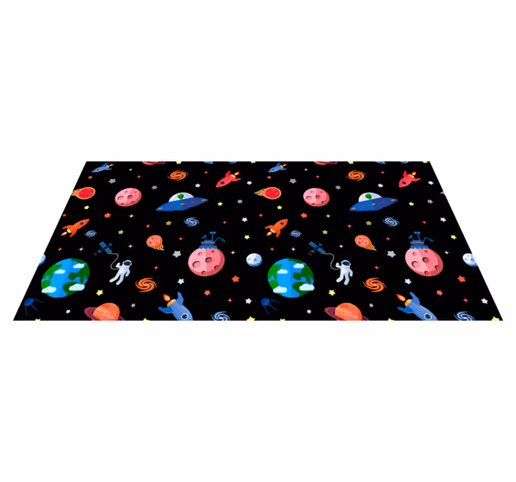 Planeter og galaxy star vinylteppe - Tenstickers