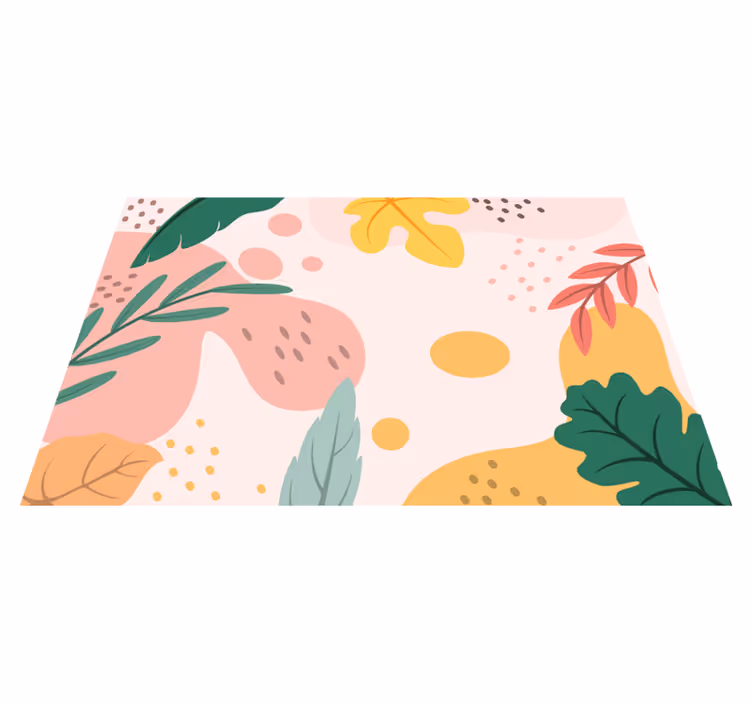 Botanisk abstrakt vinyl teppe blomster og planter - Tenstickers