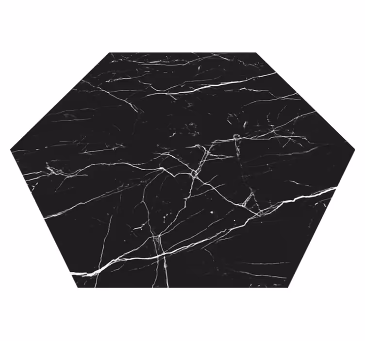Svart marmor moderne vinylteppe - Tenstickers