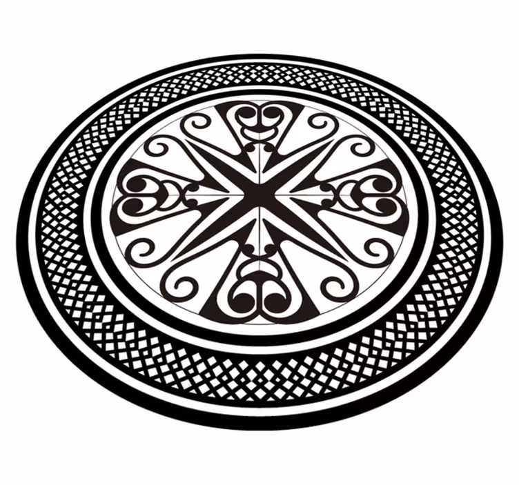 Sirkulært virvelinnlegg vinyl teppe geometrisk - Tenstickers