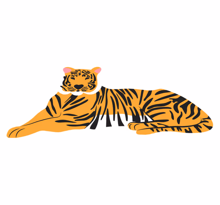 Tigerhud dyretrykk vinylteppe - Tenstickers