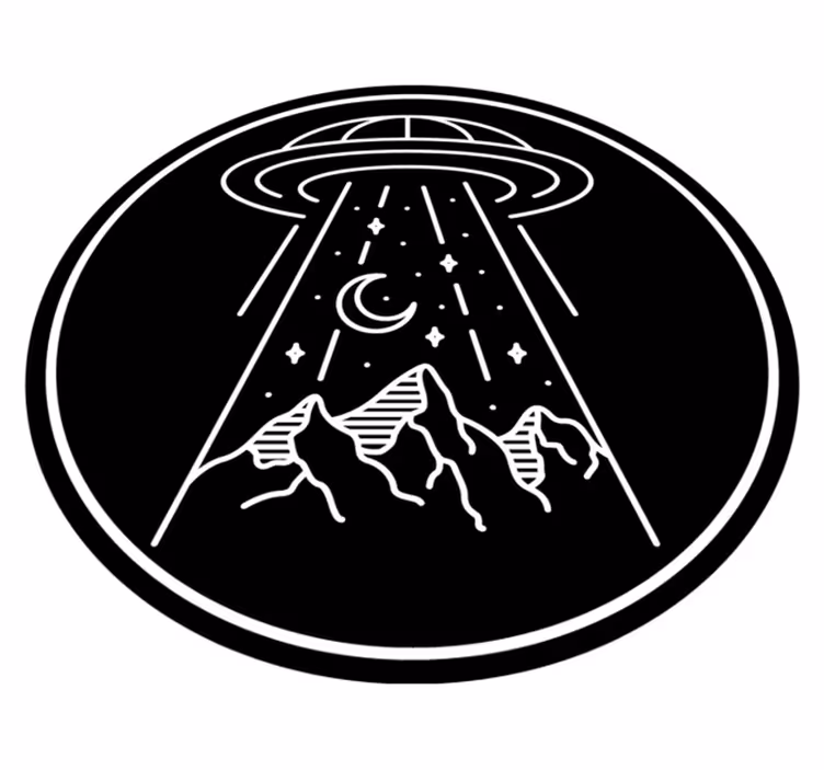 Ufo tegning ungdoms vinylteppe - Tenstickers