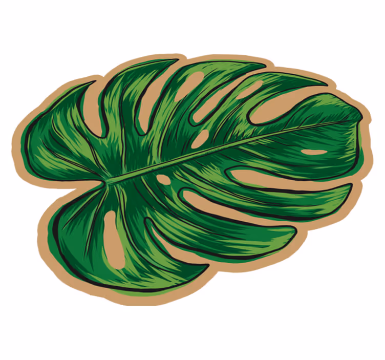Monstera blomsterformet teppe - Tenstickers