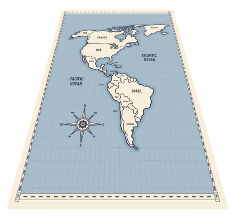 Kart over amerika vinyl teppe verdenskart - Tenstickers