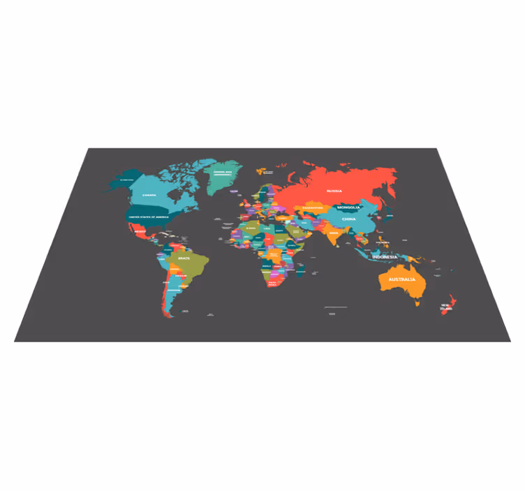 Skolekort - planisphere verdenskartteppe - Tenstickers