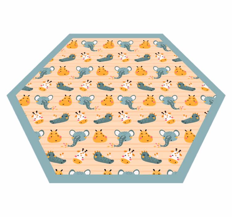 Safari dyr mønstre Vinyl teppe flere barn - Tenstickers
