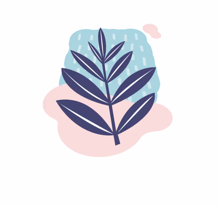 Akvarellregnplante vinyl teppe natur - Tenstickers
